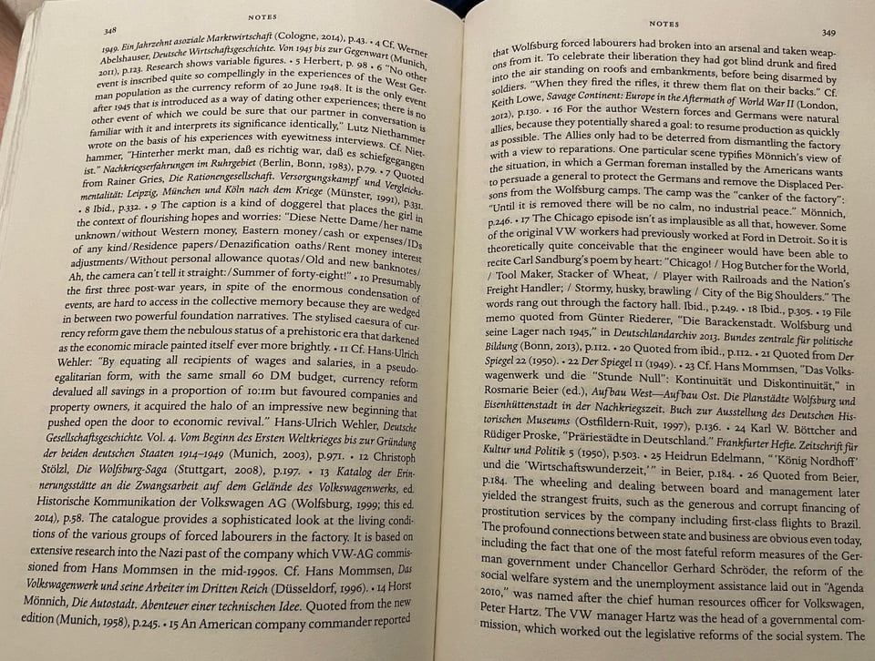 Two book pages of solid blocks of text. These are bad endnotes.
