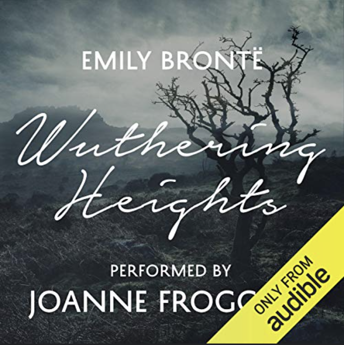 The audiobook cover for Wuthering Heights by Emily Bronte. Performed by Joanne Froggarty.