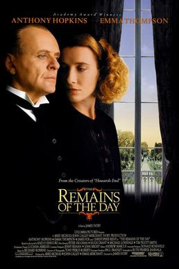 The poster for The Remains of the Day shows two domestic servants played by Anthony Hopkins and Emma Thompson.