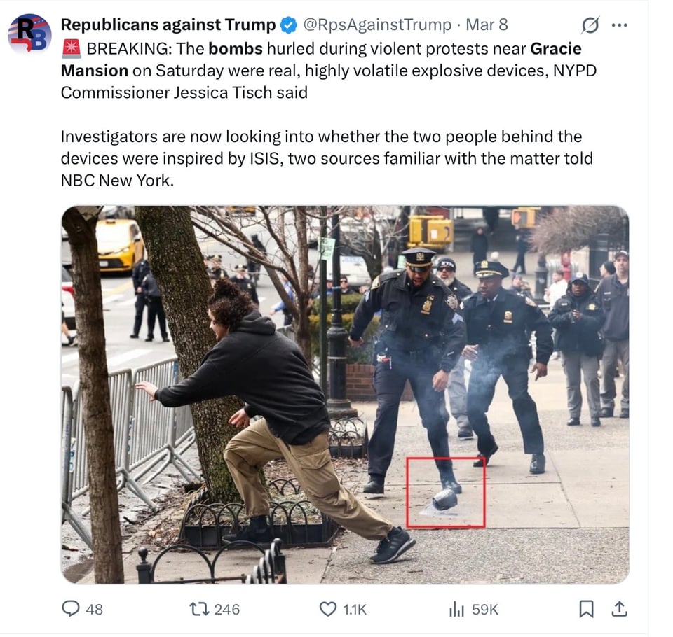 The violence came from two out-of-town Muslims 