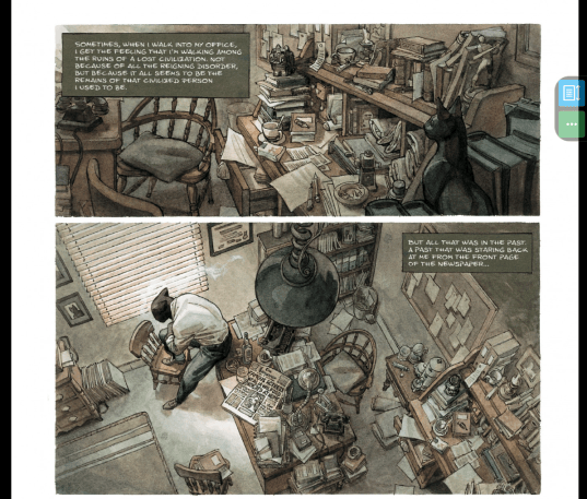 Two panels from Blacksad