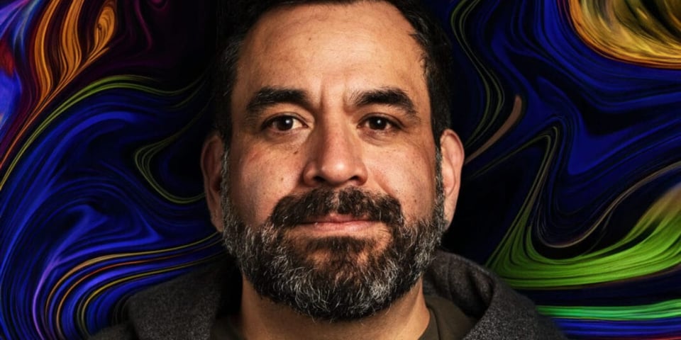 David Escobedo with swirls.