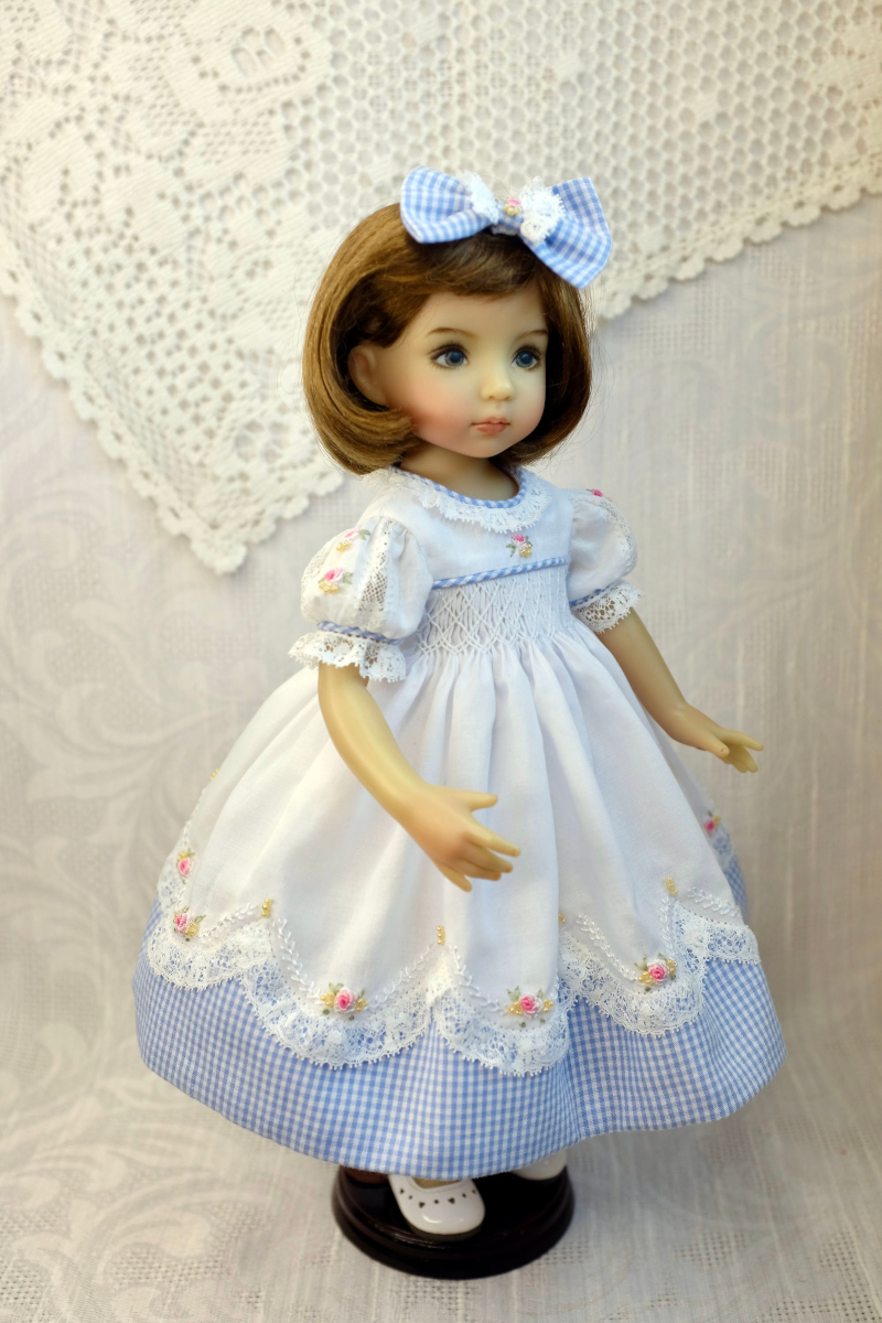 Doll dress with Madeira Appliqué Hem