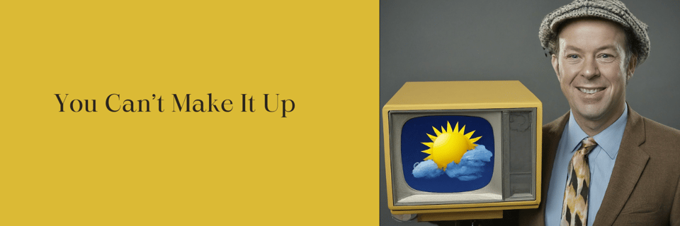 Old-fashioned TV weatherman