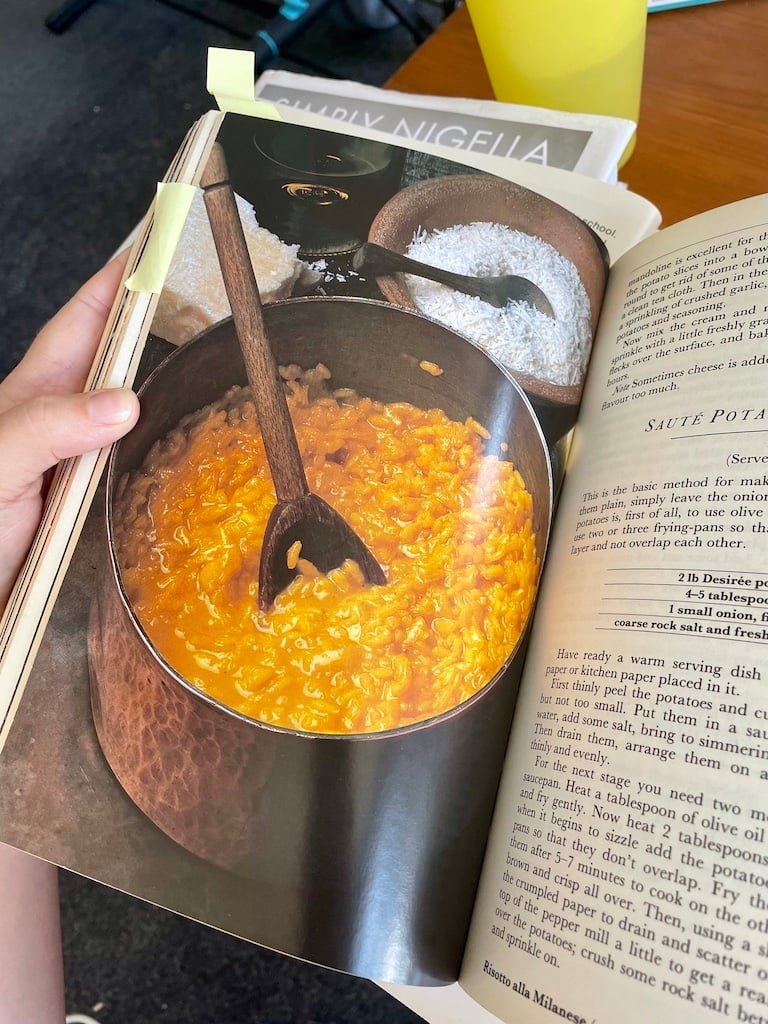 A picture from a cookbook of risotto