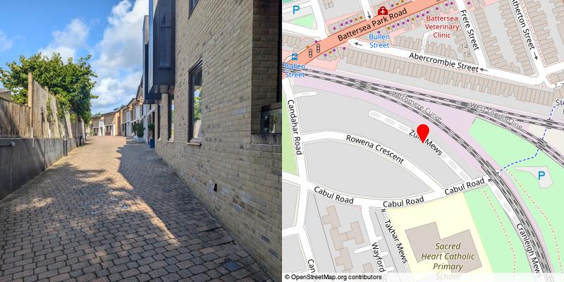 A picture and map of the mews
