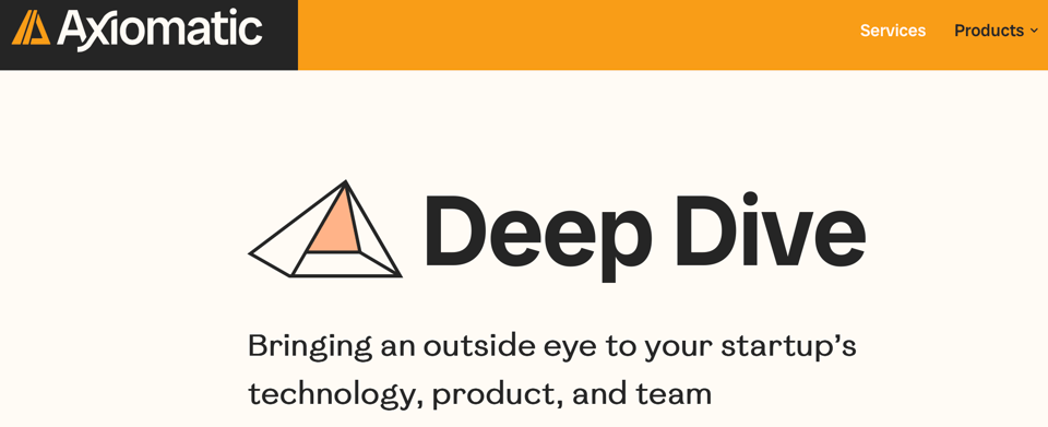 A screenshot of Axiomatic's new Deep Dive offering.