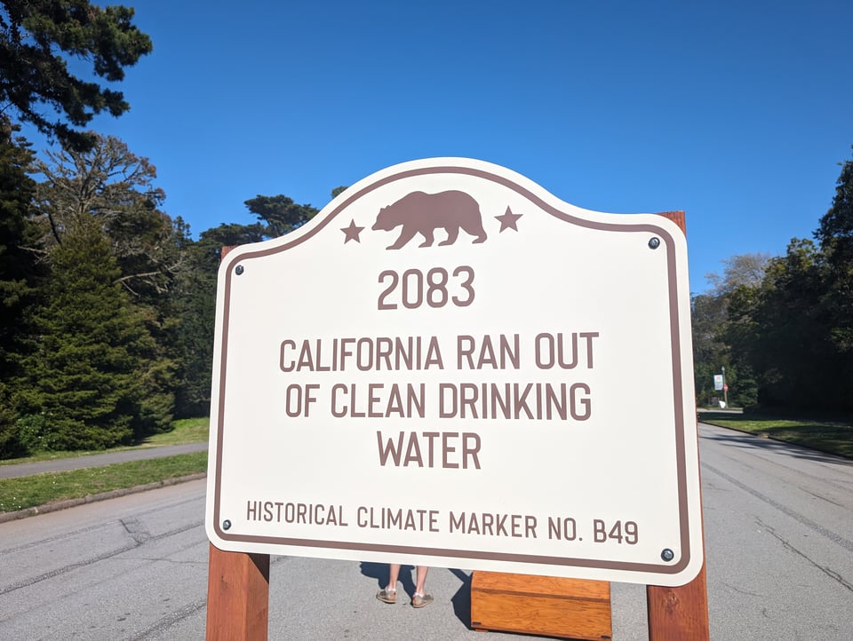 A historical climate marker showing that CA runs out of drinking water by 2083