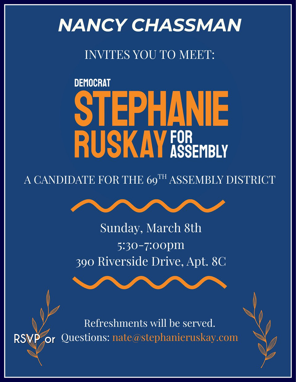 Invitation to Ruskay House PartY.