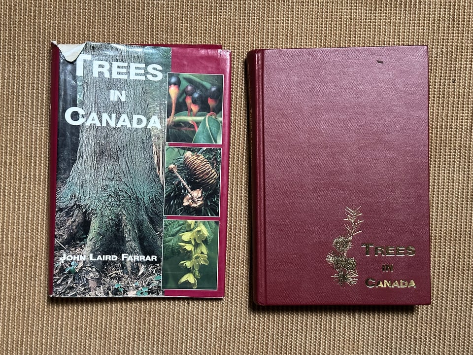 The book "Trees in Canada," with and without its dust jacket.