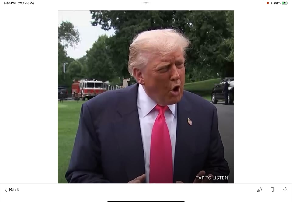 Unhappy Trump, talking to the press.