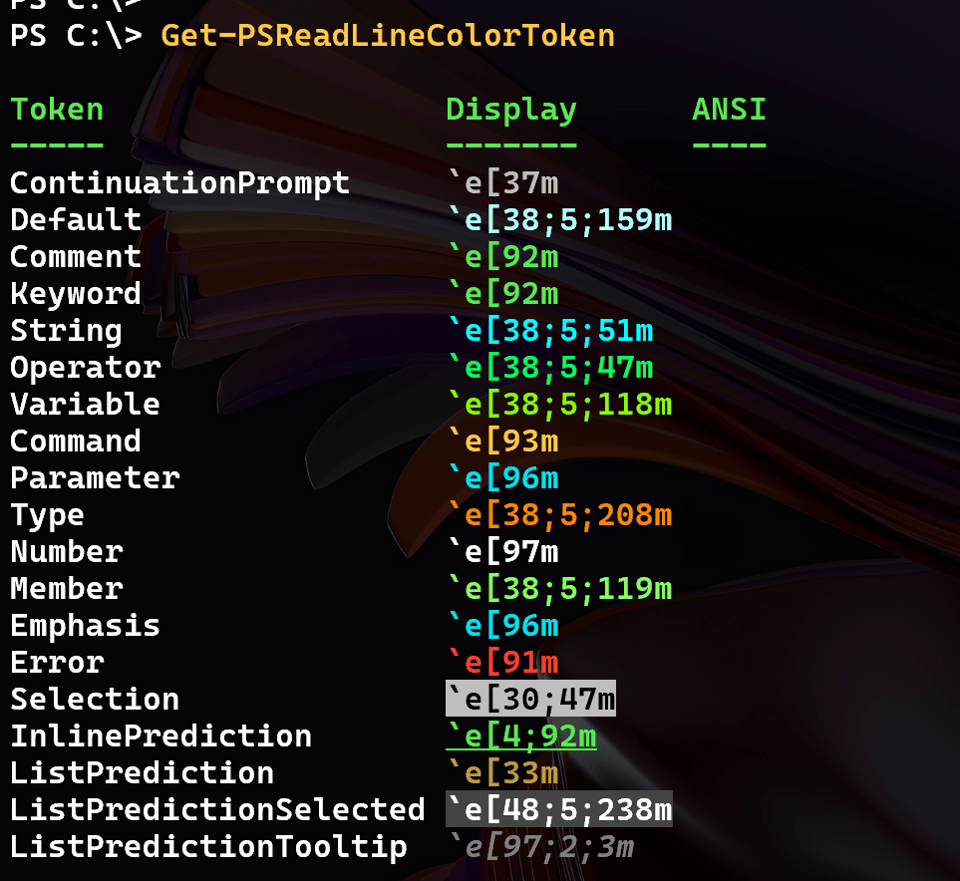 PSReadline color tokens