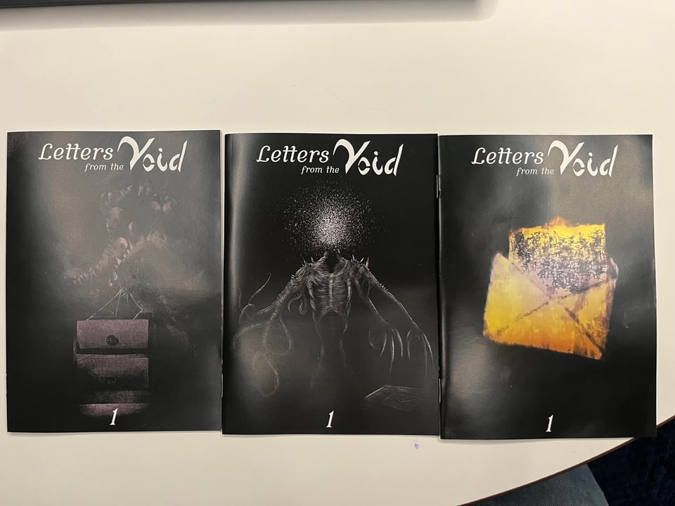 Letters from the Void proofs of the 3 covers