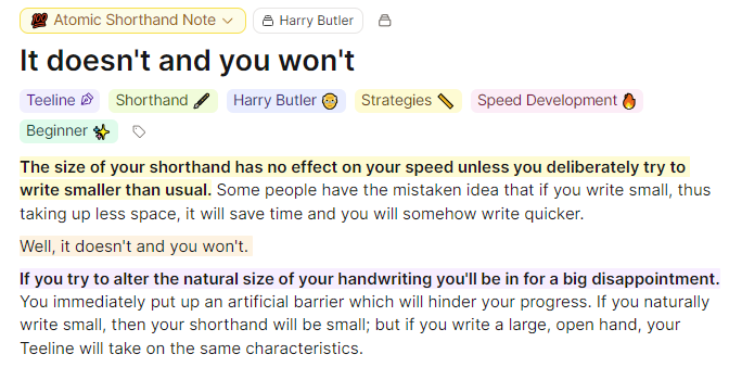 A quote from Teeline expert Harry Butler