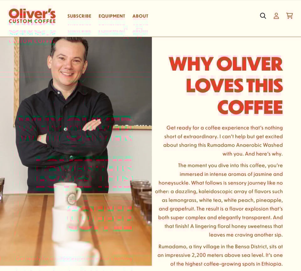 Website for Oliver’s Custom Coffee 3