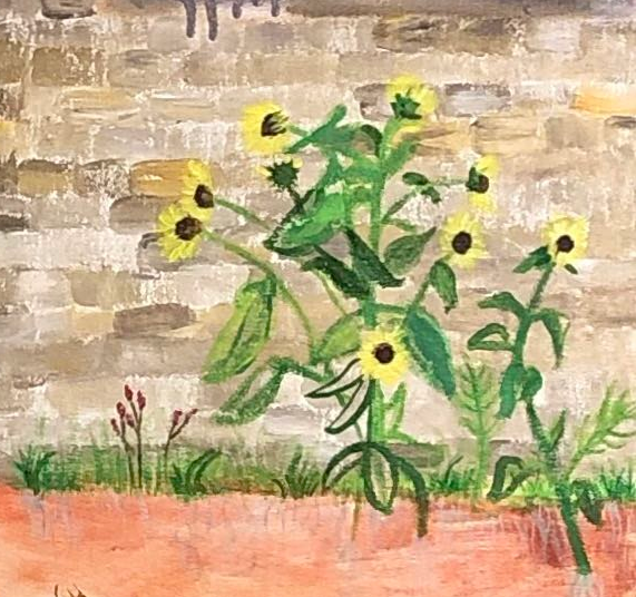 painted cluster of sunflowers