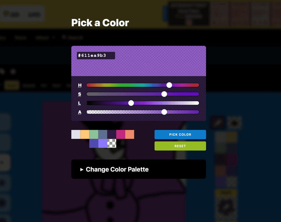 The new Brush Ninja color picker