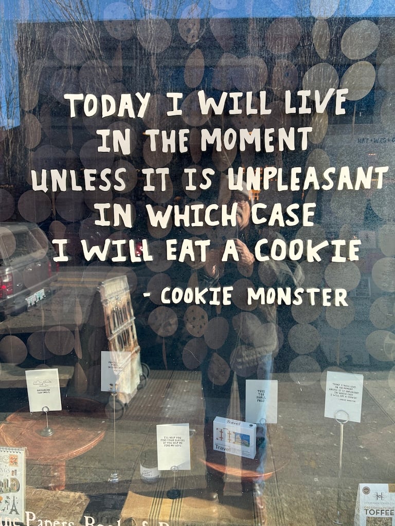 A window display from a local store