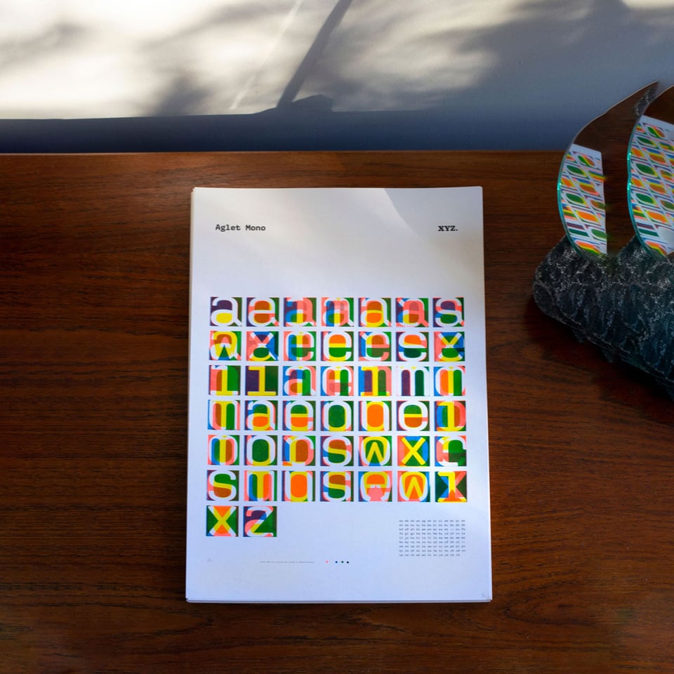 Stack of Aglet Mono posters