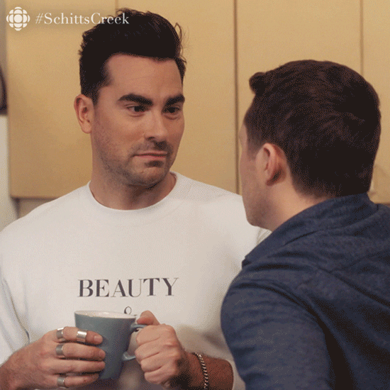 David Rose on Schitt's Creek saying, "I have couple questions"