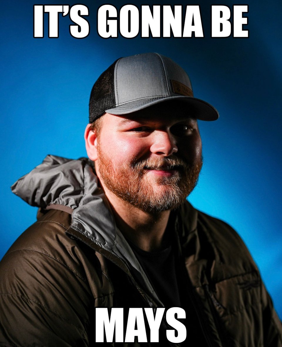 an image of Detroit Lions offensive lineman Cade Mays with text that says iTS GONNA BE MAYS