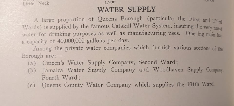 A breakdown of Queens's sources of water supply.