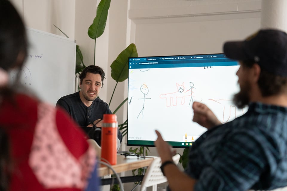 Will showing an infinite shared drawing canvas.
