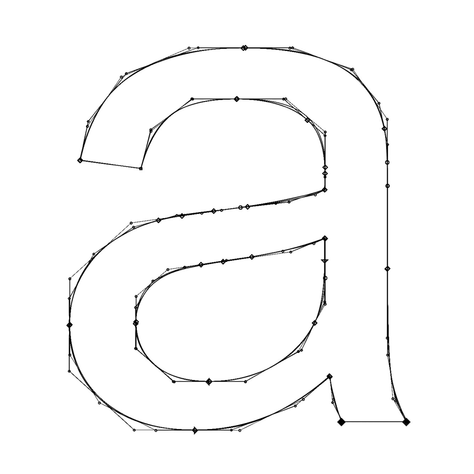 [Sketches of two 'a's' overlaying each other, such that you can see the slight differences in how they were drawn.]