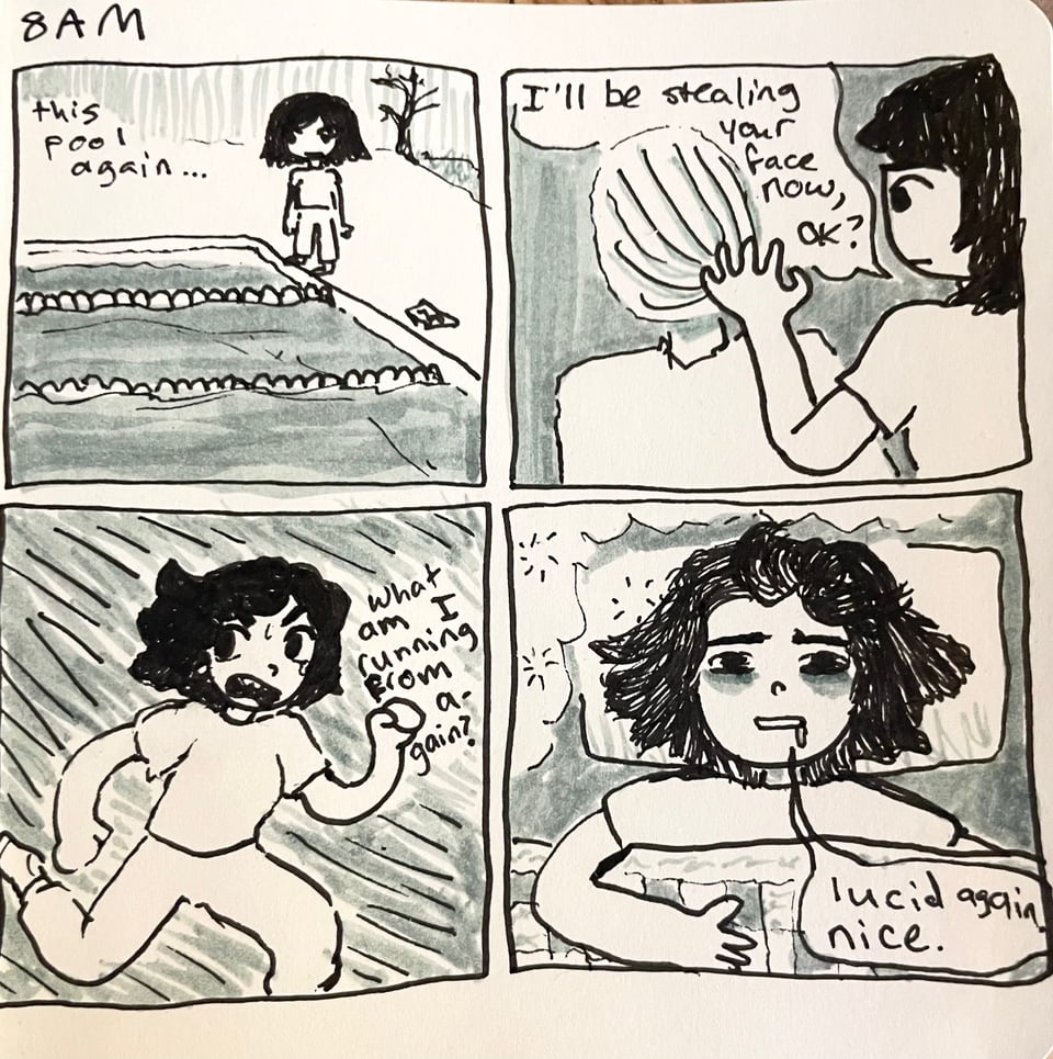 8 AM hourly comic about lucid dreaming