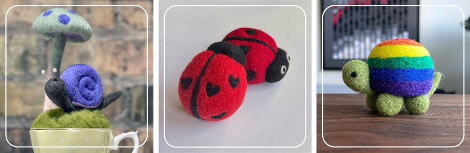 cute needle-felted critters