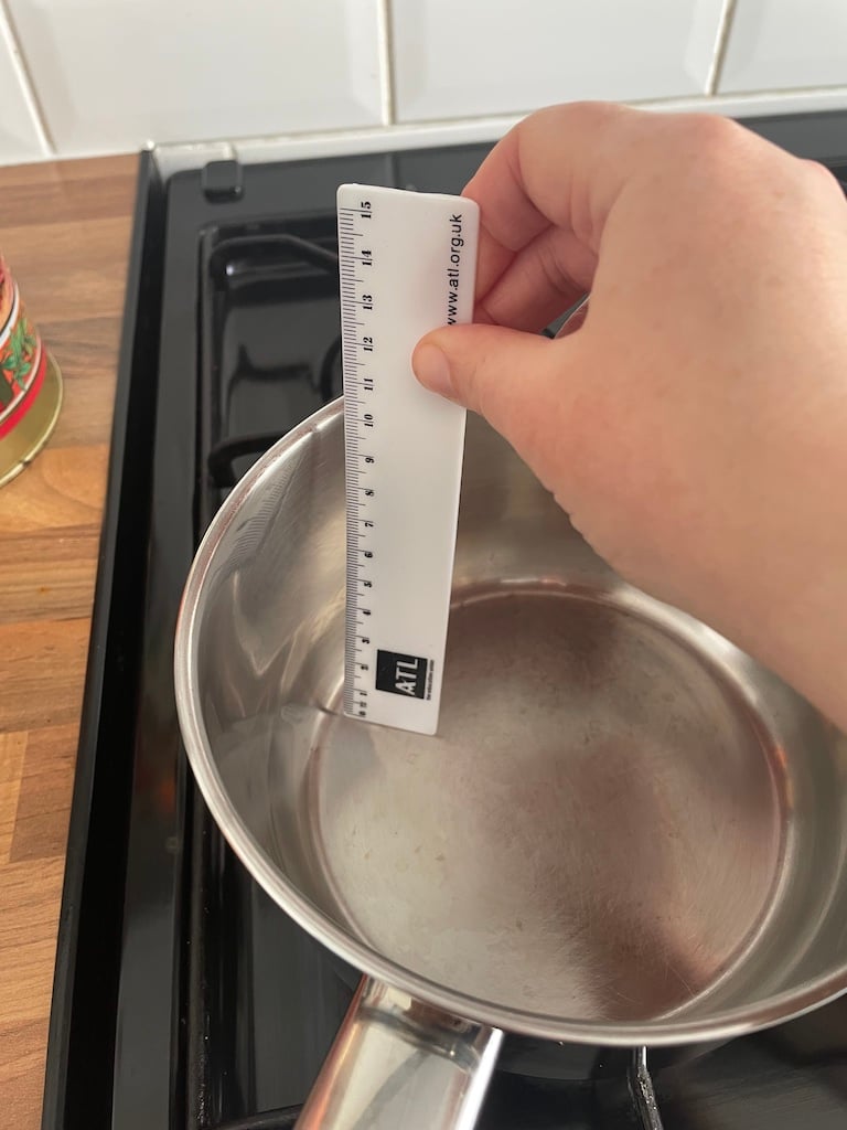 A pot and a ruler