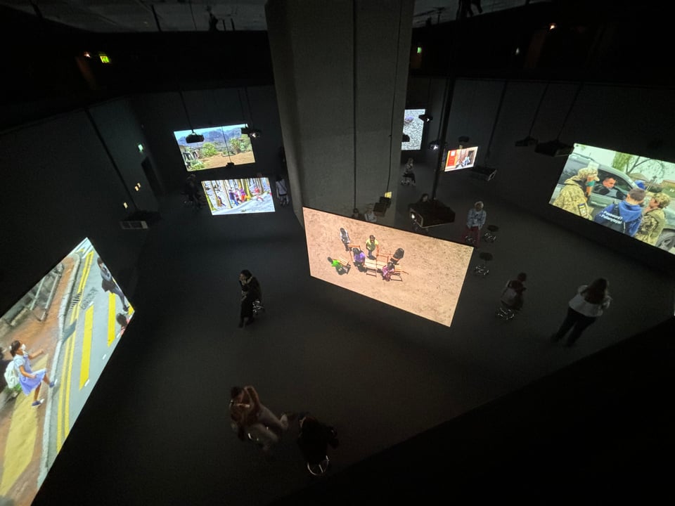 Summer, children's games, a hall of mirrors