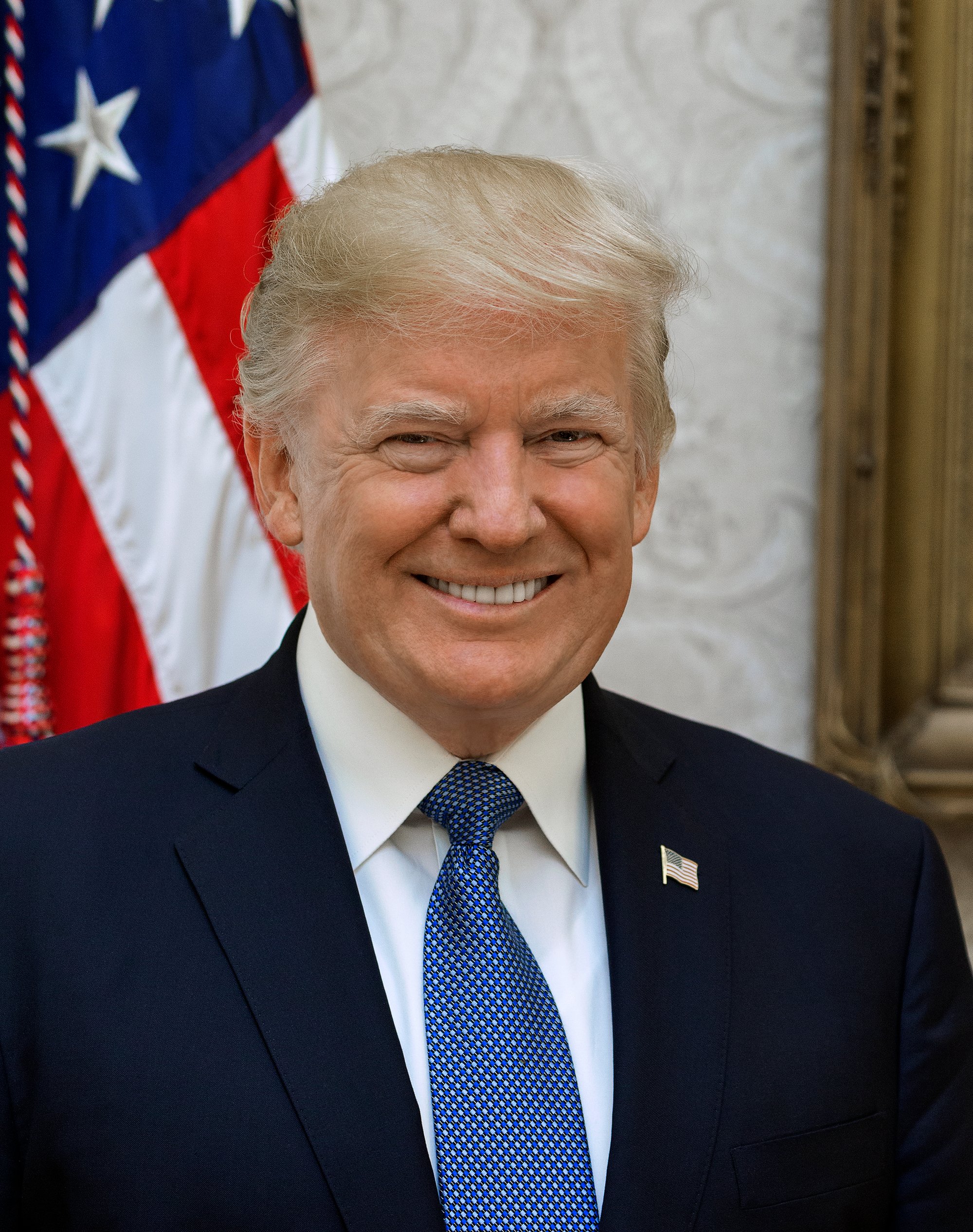 President Donald Trump poses for his official portrait at The White House, in Washington, D.C., on Friday, October 6, 2017.  (Official White House Photo by Shealah Craighead)