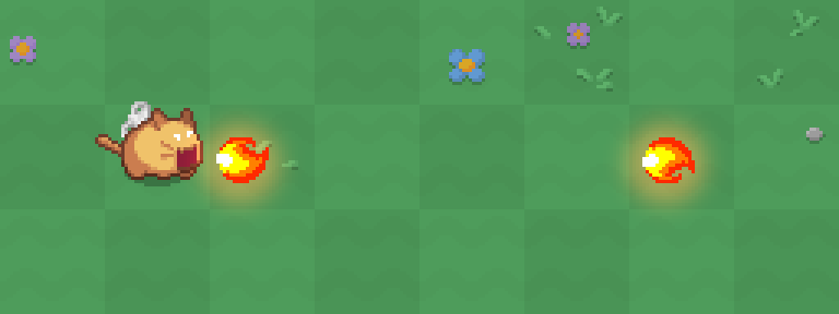Cat shooting fireballs