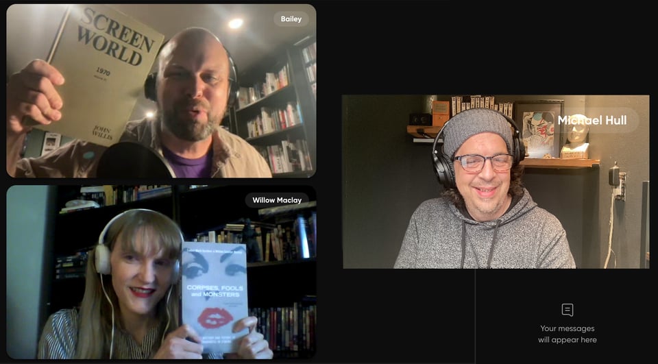Guest Willow Catelyn Maclay with co-hosts Jason Bailey and Mike Hull.