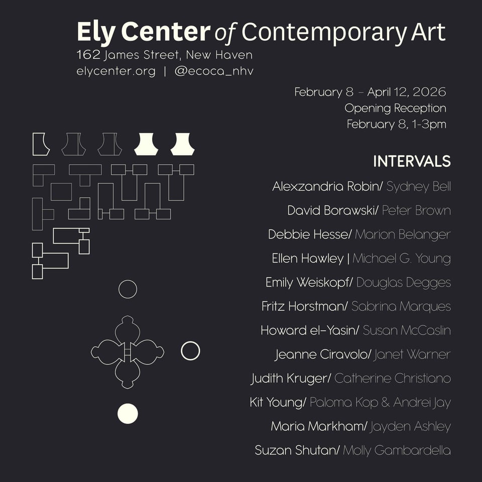 a poster for an exhibition at the ely center of contemporary art