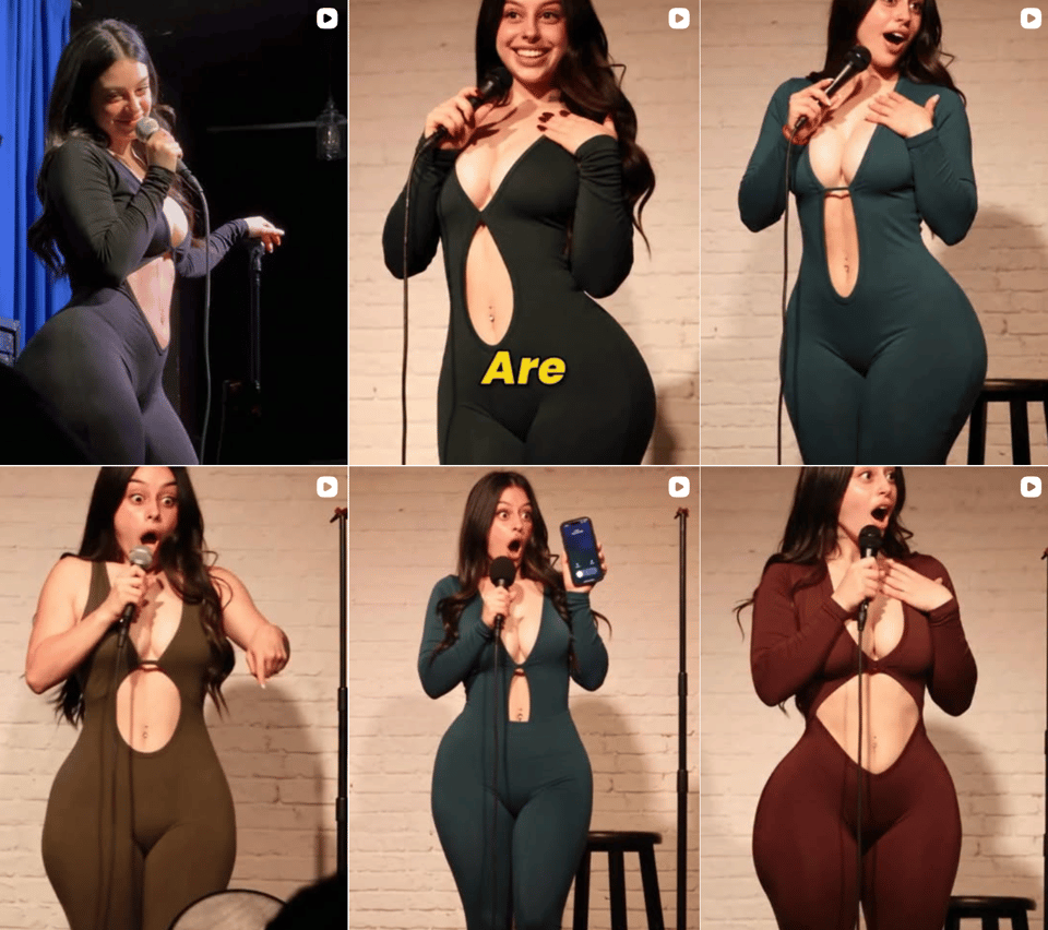 Six images of standup comedian Tiffany Sloan