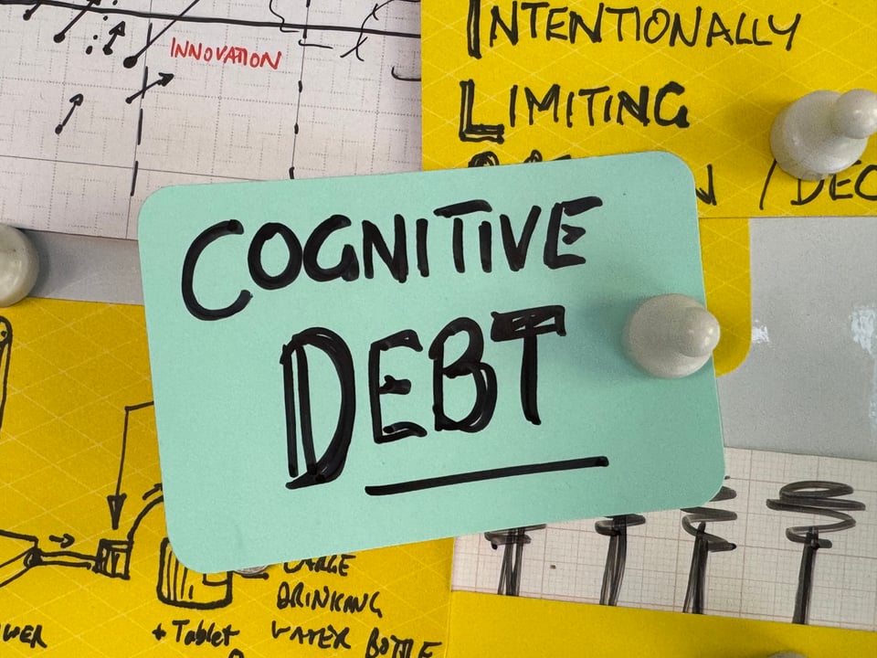 An Artefact Card with Cognitive Debt written on it