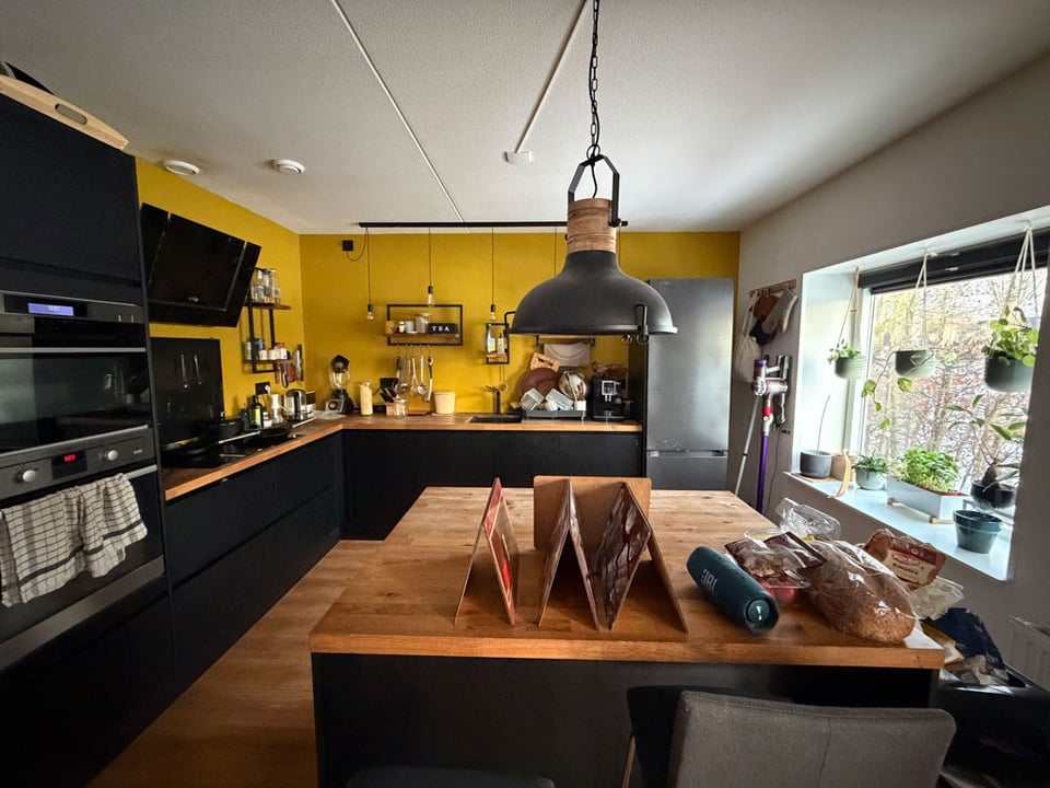 A clean and tidy kitchen first thing in the morning.