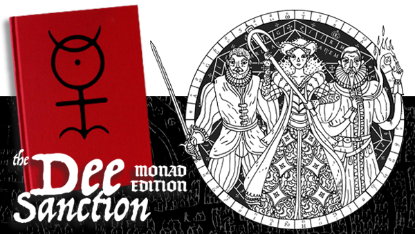 The amazing Evlyn Moreau shows us three tudor adventures in black and white. Next to this circular framed drawing is a red book.
