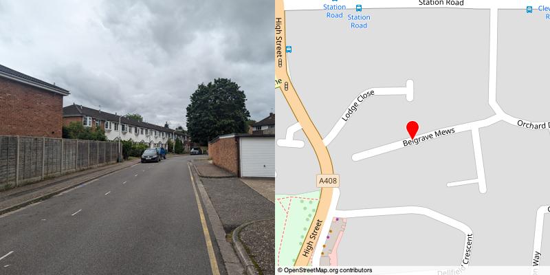 A picture and map of the mews