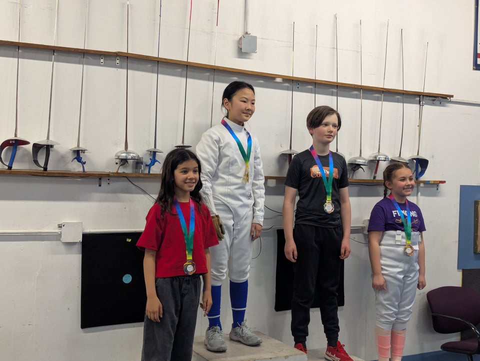 Medalists in Y12 Mixed Epee