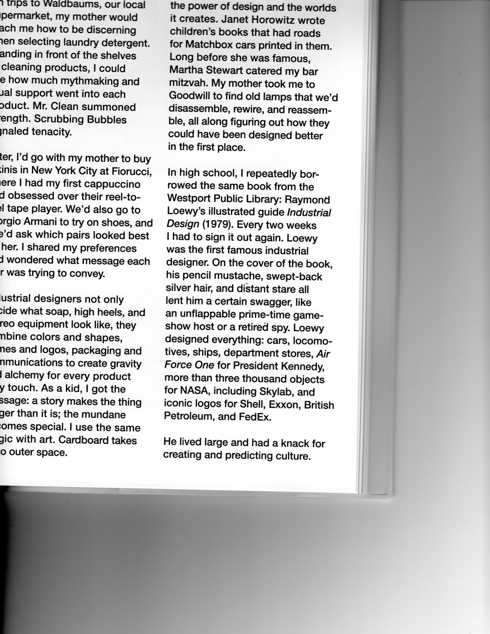 Tom Sachs quote about Raymond Loewy and the library