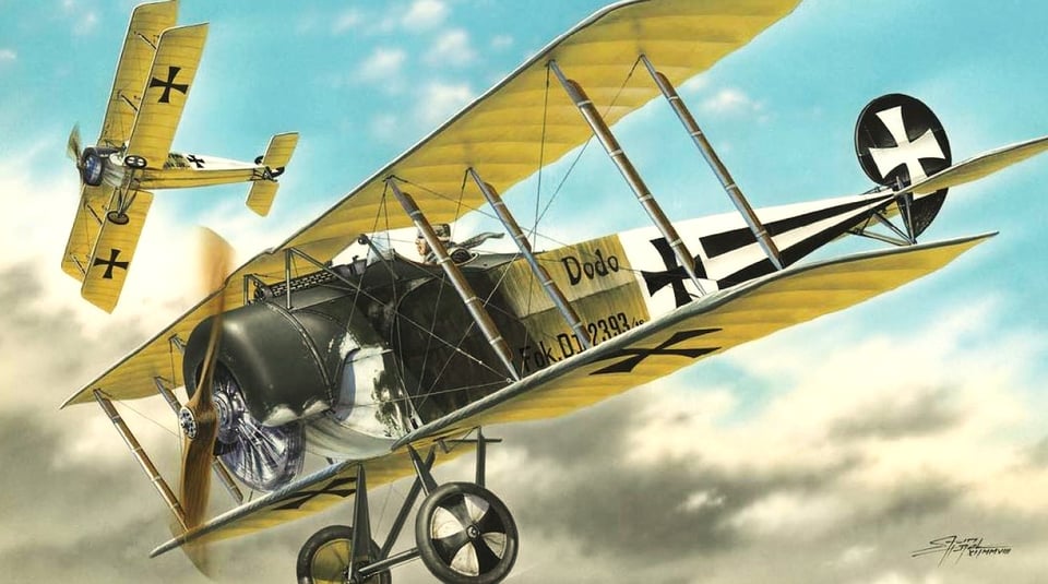 A German Fokker D.11 of the type that strafed Harry’s convoy in the move from Regina Trench to Vimy Ridge.