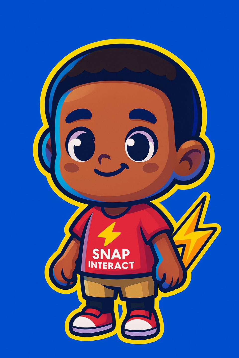 Cartoon mascot character named Snap, used as the digital avatar for Surion's game dev tools and projects.