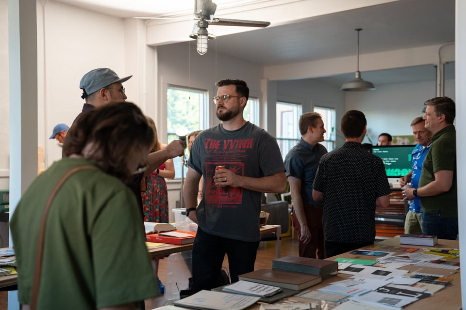 A group of people talking type.