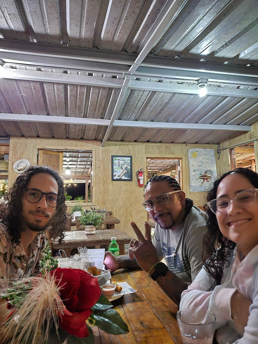 a group of people at a restaurant