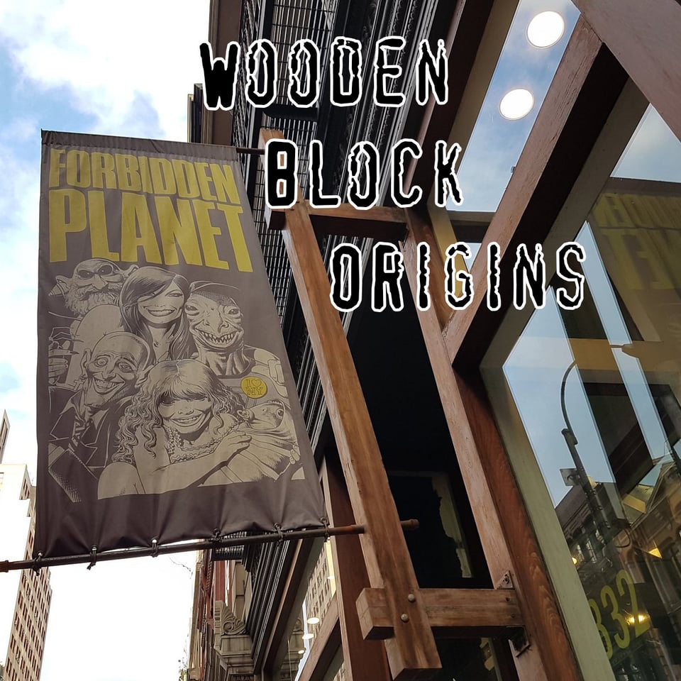 The sign outside NYC comic shop Forbidden Planet