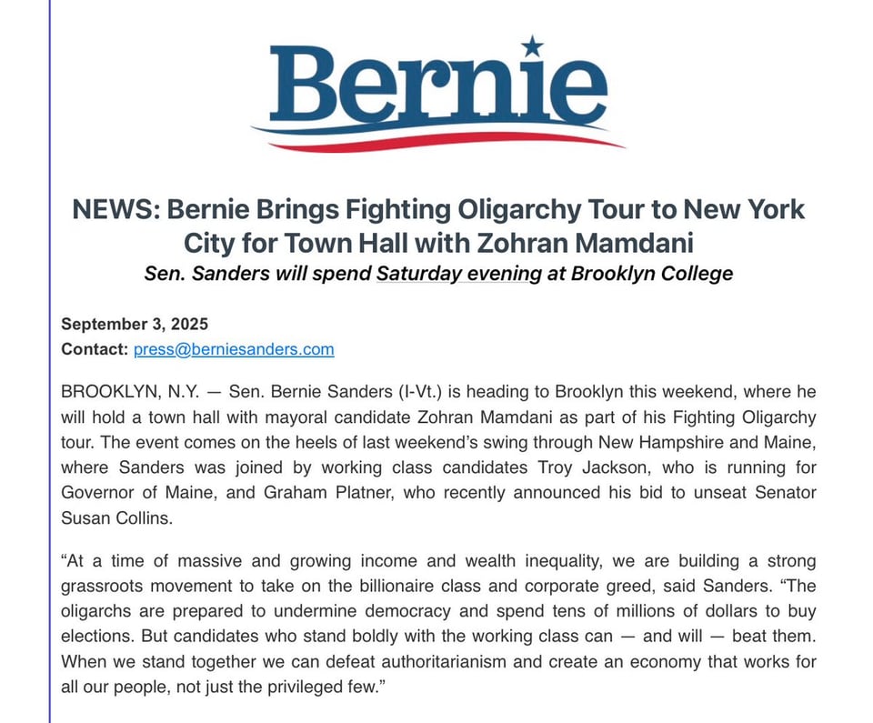 Sanders Rally for Mamdani