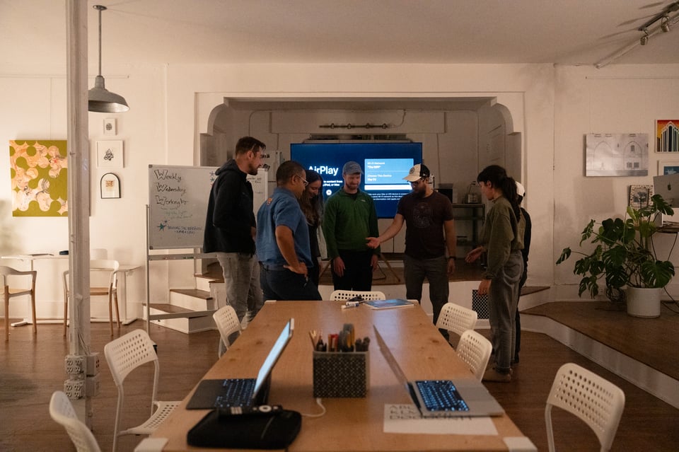 A group gathering ceremoniously.